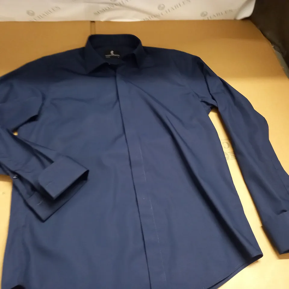 MOSES KUSHNER NAVY LONG SLEEVE SHIRT - L