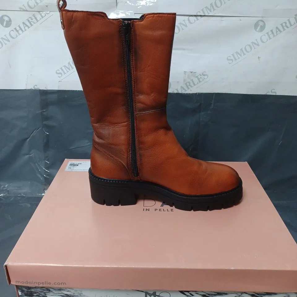 MODA IN PELLE LEATHER BOOTS ORANGE SIZE EU 39