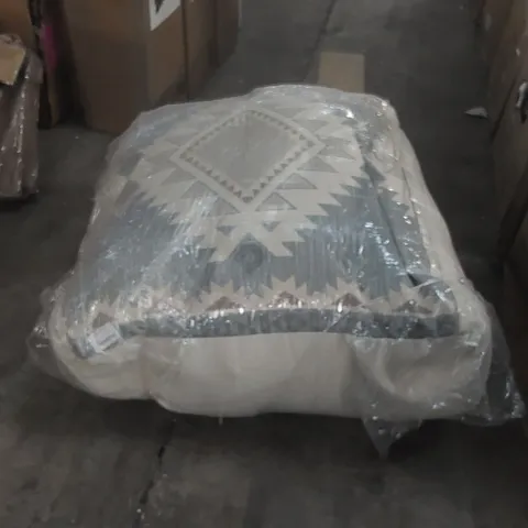 GALLERY DIRECT SIMPLY GREEN AZTEC KILLIM POUFFE IN GREY