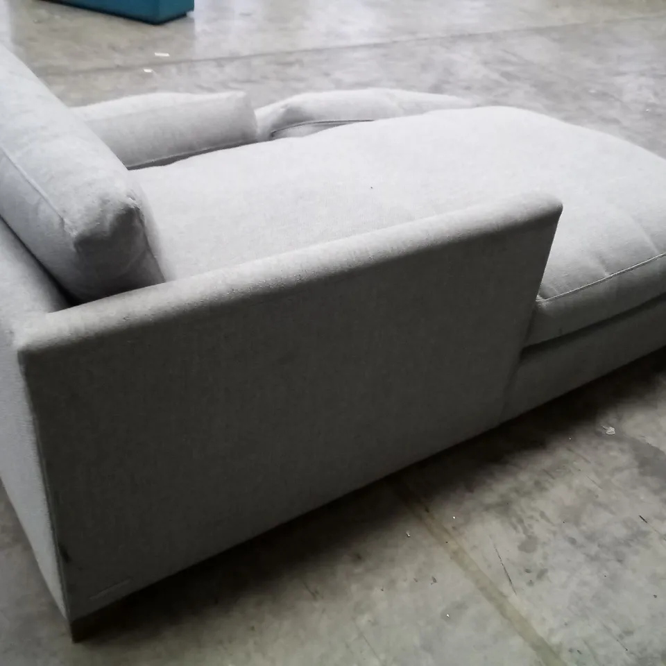 QUALITY THE LOUNGE CO DESIGNER LHF CHAISE UNIT WITH CUSHIONS - GREY FABRIC 