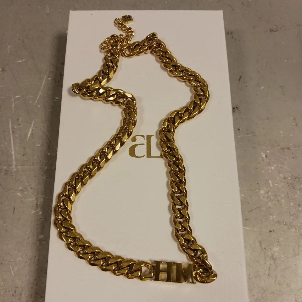 ABBOTT LYON PERSONALISED 'HM' CHAIN LINK NECKLACE 