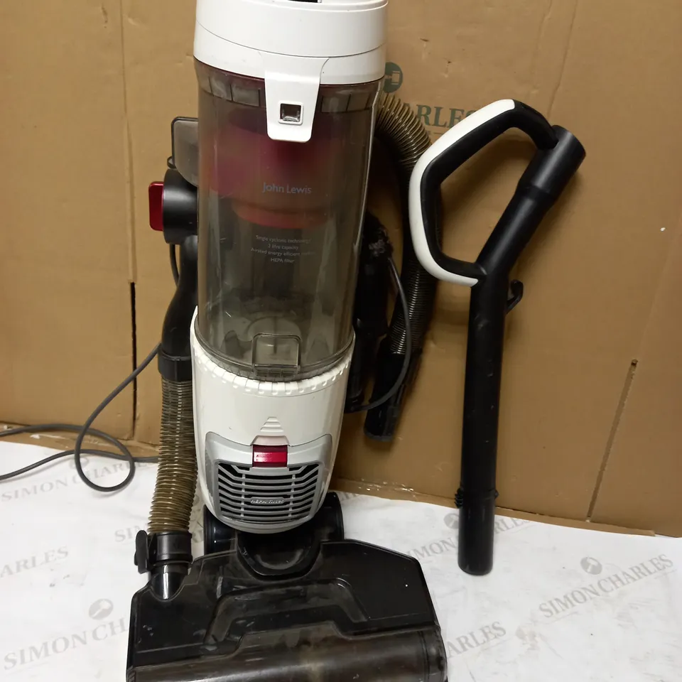 JOHN LEWIS 3L UPRIGHT VACUUM CLEANER WHITE