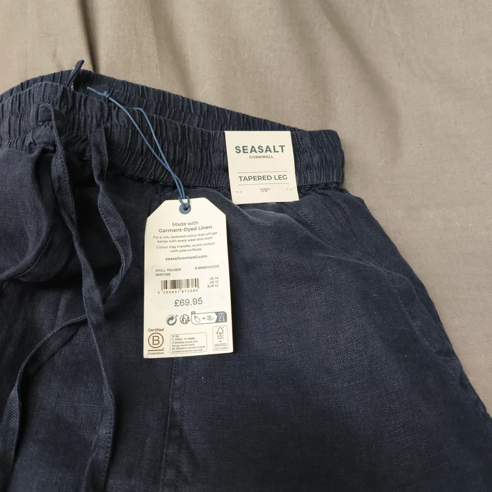 SEASALT CORNWALL TAPERED LEG SHOLL TROUSER MARIIME UK14 TAGGED