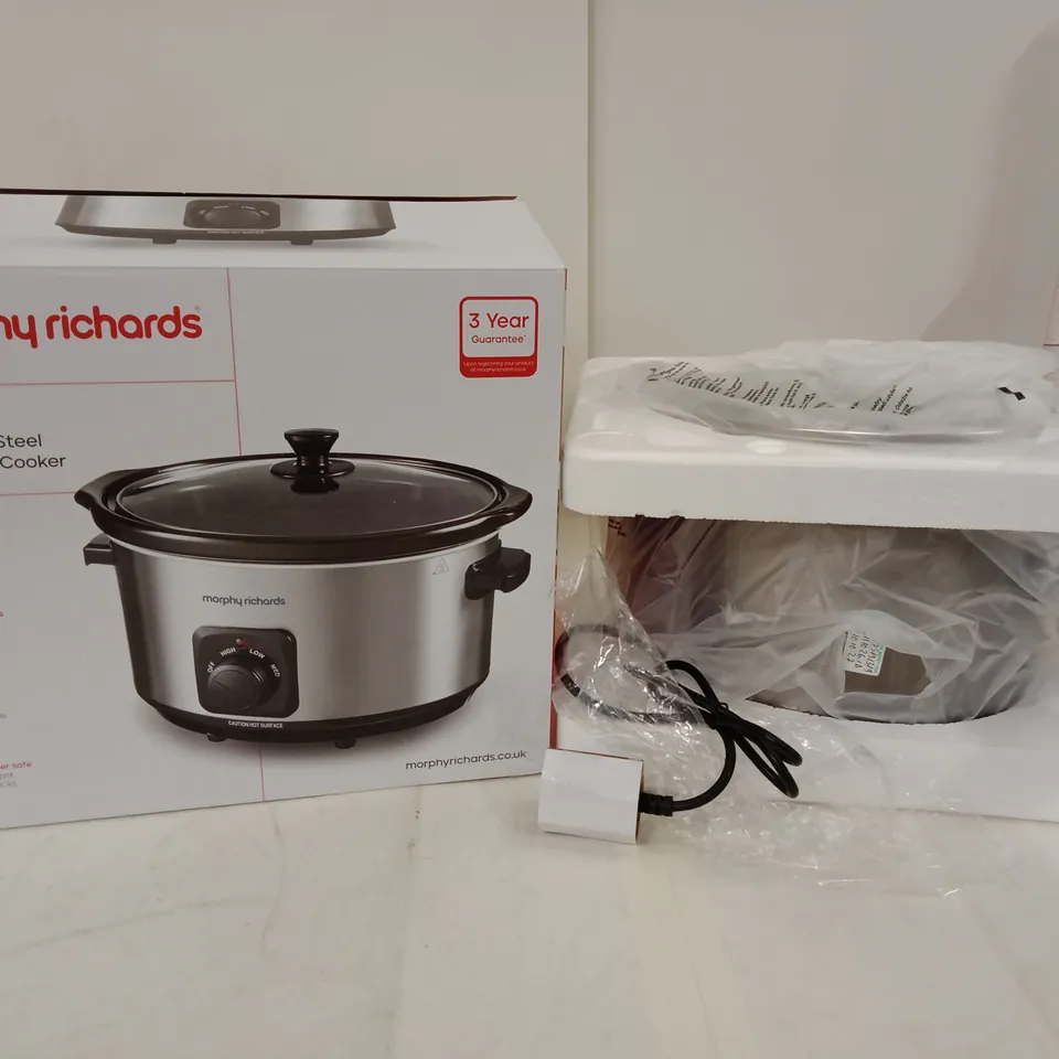 BOXED MORPHY RICHARDS 6.5L STAINLESS STEEL SLOW COOKER – MODEL 461013