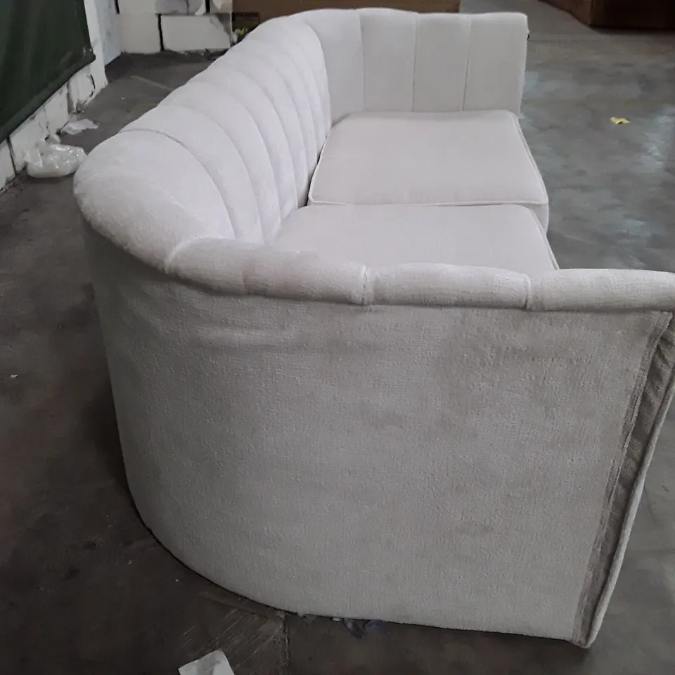 QUALITY DESIGNER 3 SEATER SOFA - WHITE FABRIC