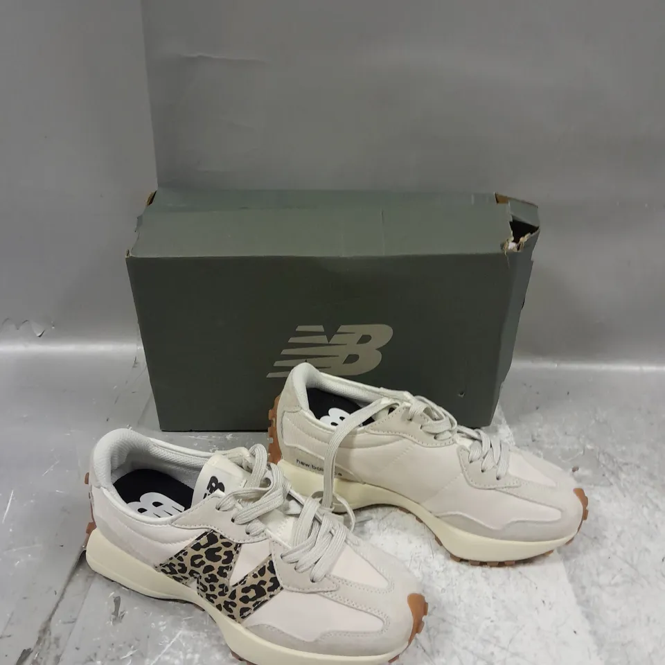 BOXED PAIR OF NEW BALANCE 327 ANIMAL PRINT UK 5