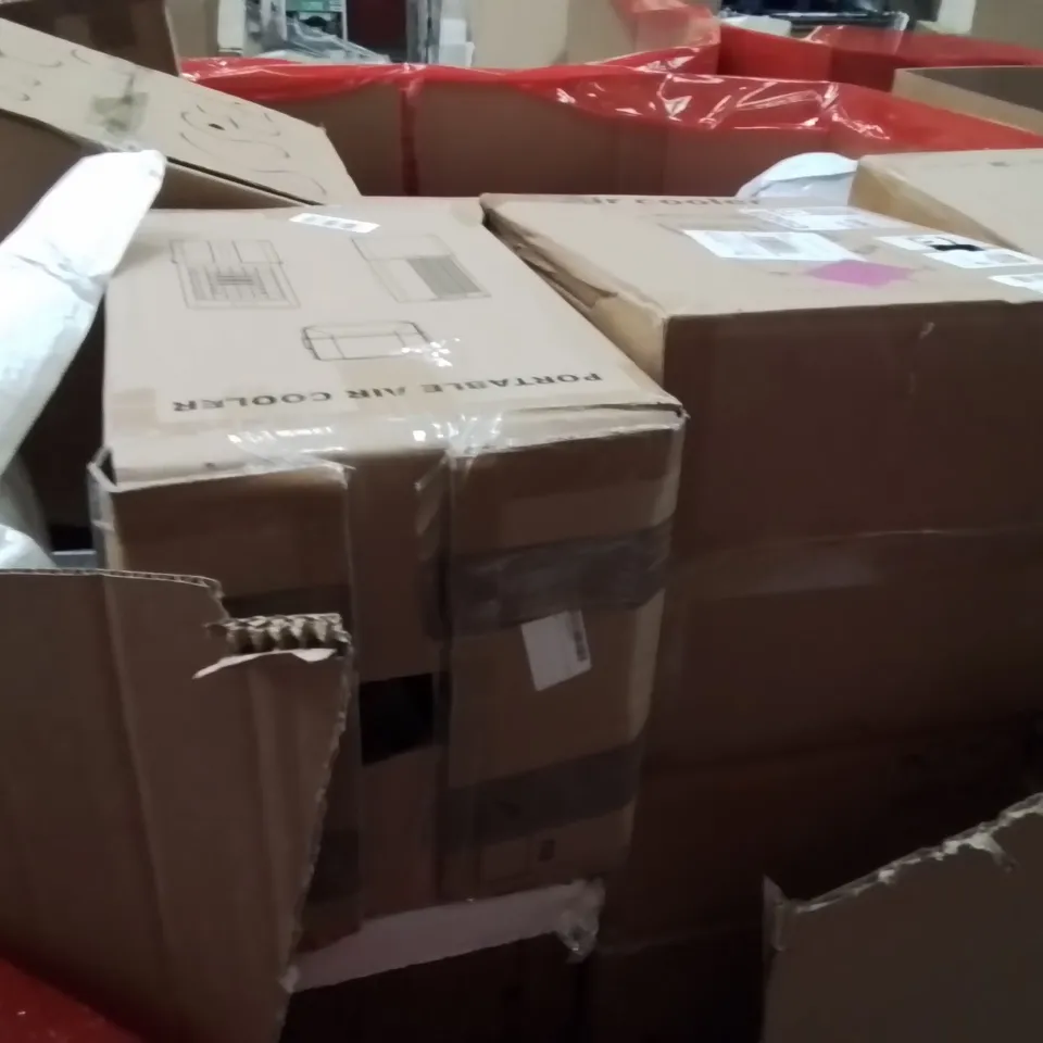 PALLET OF ASSORTED HOUSEHOLD GOODS AND PRODUCTS TO INCLUDE;AIR COOLER,SCOOTER,PICTURE FRAME