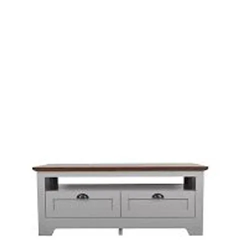 BOXED DEVON STORAGE COFFEE TABLE GREY/WALNUT (1 BOX)