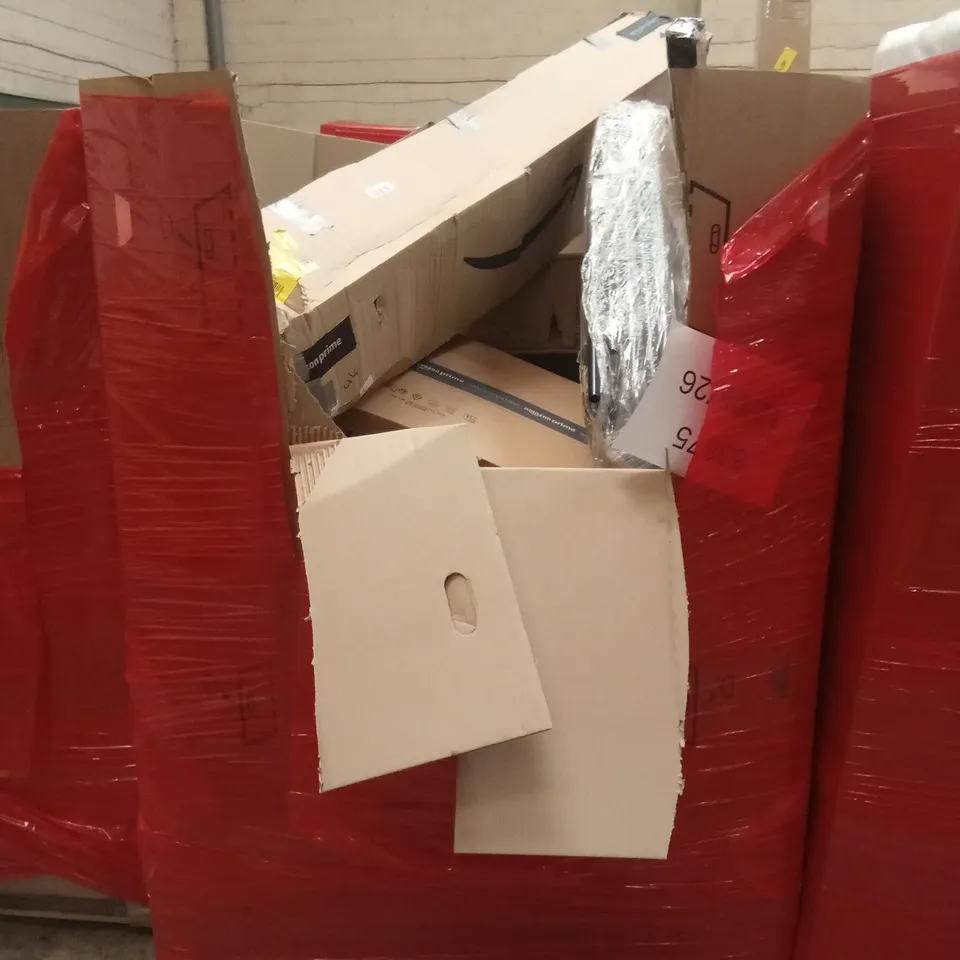PALLET OF ASSORTED HOUSEHOLD GOODS AND PRODUCTS TO INCLUDE; BLINDS, TOILET AID, BOXED FURNITURE ETC
