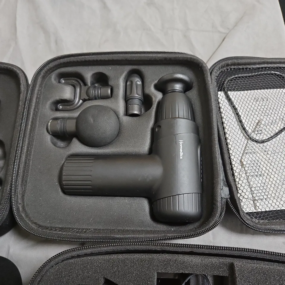 LOT OF 10 ASSORTED HOMEDICS MASSAGERS IN CARRY CASES