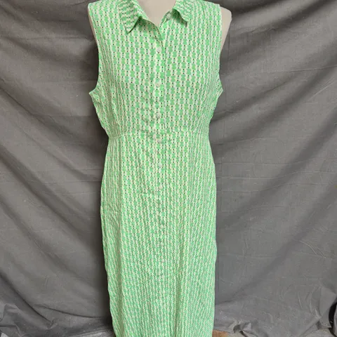 WHISTLES VERTICAL STACK SHIRT DRESS - GREEN - SIZE 16