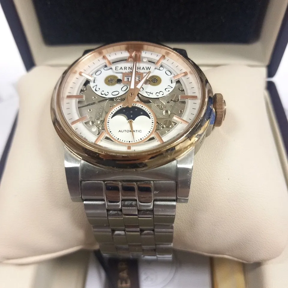 BOXED THOMAS EARNSHAW GENTS HANSOM GRANDE AUTO WRIST WATCH
