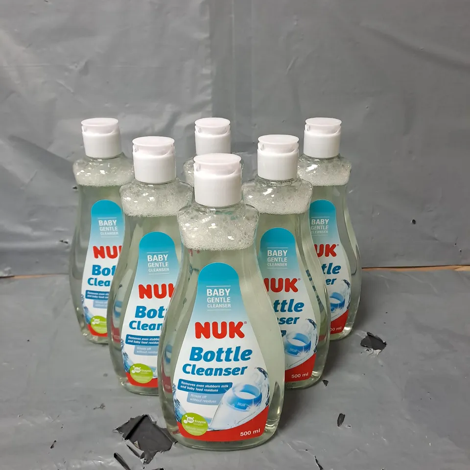LOT OF 6 NUK BOTTLE CLEANSER 500ML PER BOTTLE