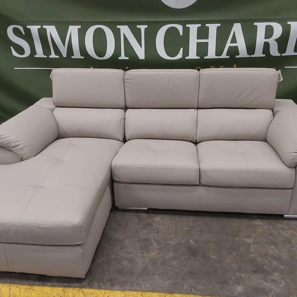 BRADY PREMIUM LEATHER 3 SEATER LEFT-HAND CHAISE SOFA RRP £1399