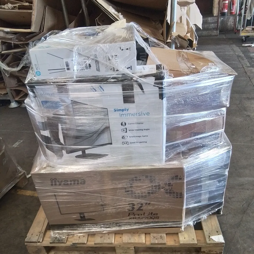 PALLET OF APPROXIMATELY 16 UNPROCESSED RAW RETURN MONITORS TO INCLUDE;