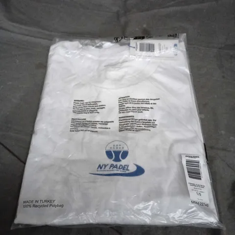 JACK & JONES JORPADEL CLUB TEE SS CROPPED – WHITE, UK L (EU XL)