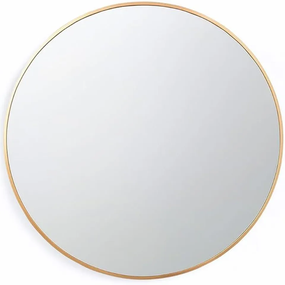 BOXED NEO 40CM GOLD ROUND METAL FRAME WALL MIRROR (1 BOX)