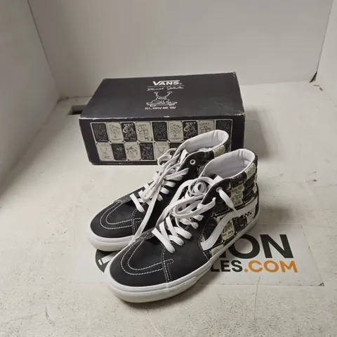 VANS SK8-HI HIGH-TOP SNEAKERS – DANIEL JOHNSTON 'HI, HOW ARE YOU' – UK 11