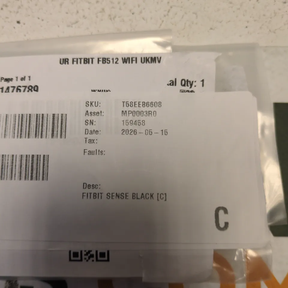 FITBIT SENSE SMARTWATCH – BLACK, FB512 – WATCH BODY ONLY (NO STRAP)