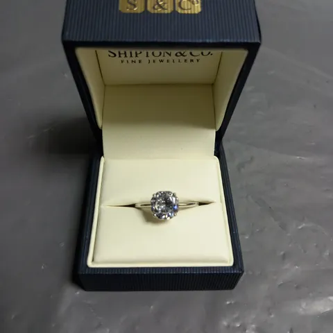 SHIPTON & CO CUBIC ZIRCONA SILVER SOLITAIRE RING