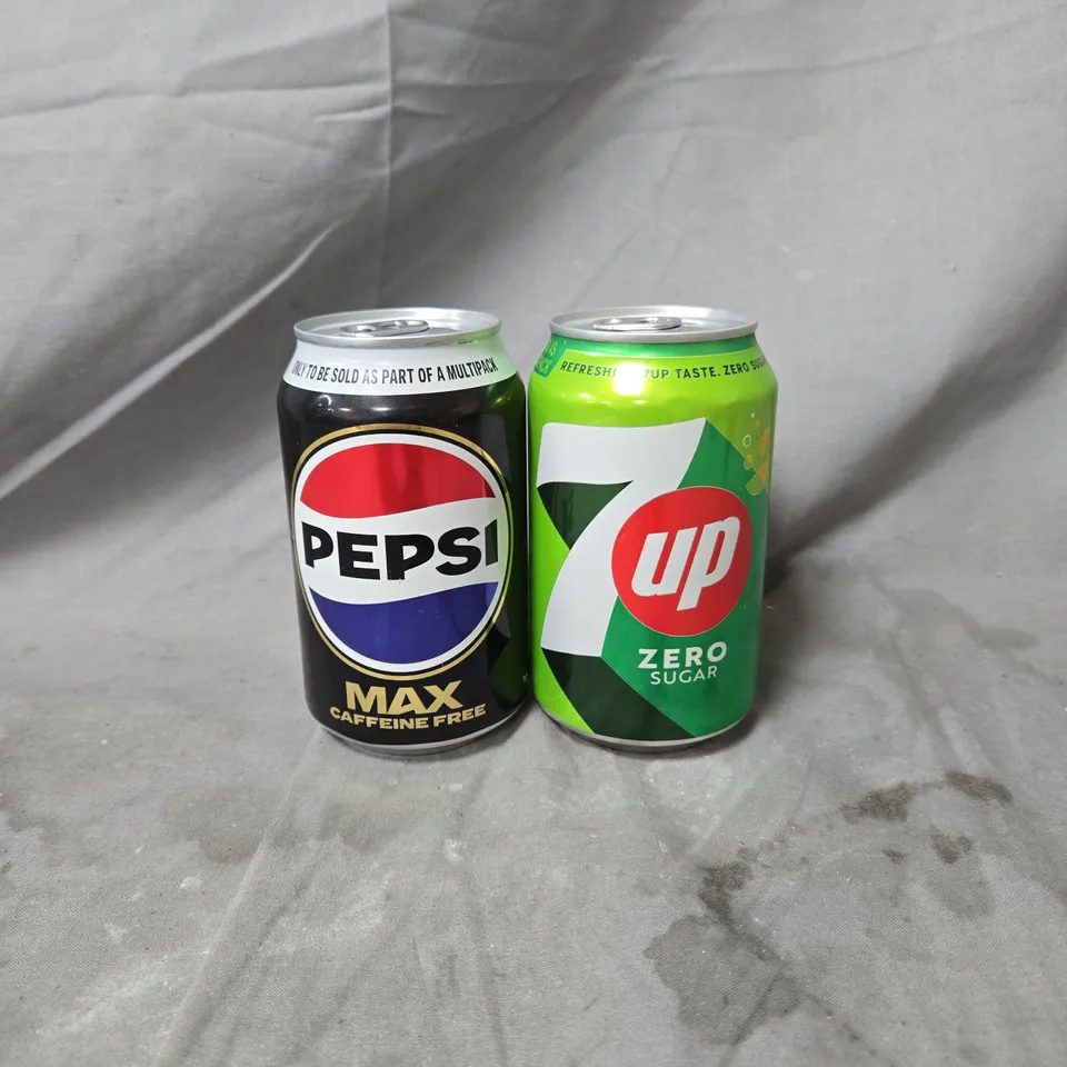 APPROXIMATELY 20 ASSORTED FOOD AND DRINK ITEMS INCLUDING 7UP ZERO SUGAR AND PEPSI MAX CAFFEINE FREE