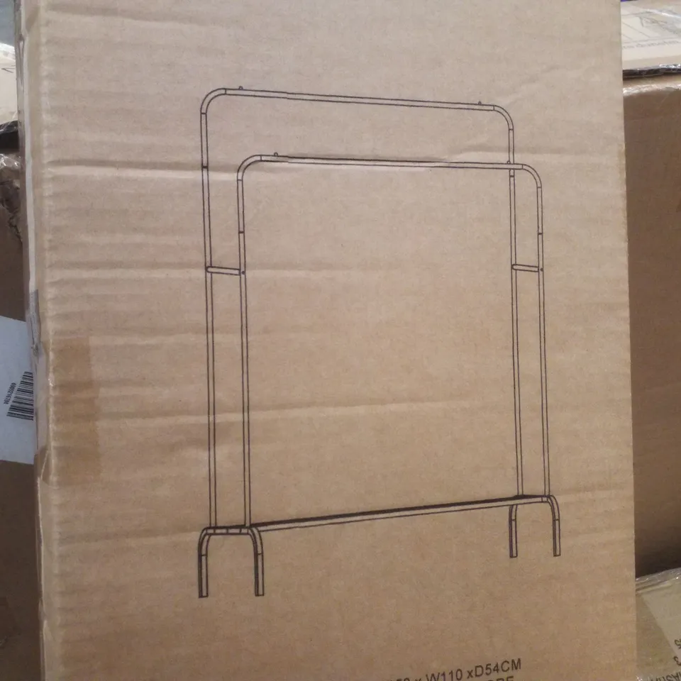 BOXED DOUBLE CLOTHES RAIL - WHITE