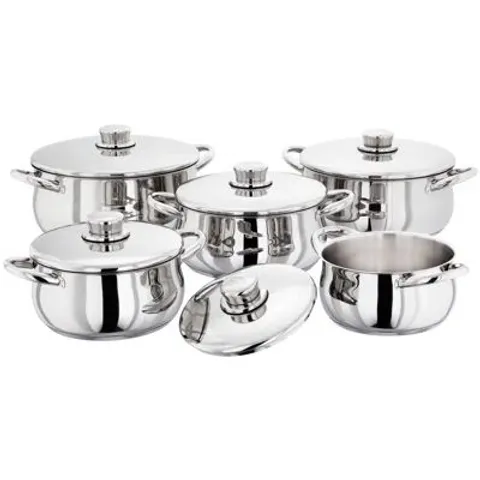 BOXED STELLAR 1000, 5 PIECE STAINLESS STEEL CASSEROLE SET, 16/18/20/22/24cm (1 BOX)