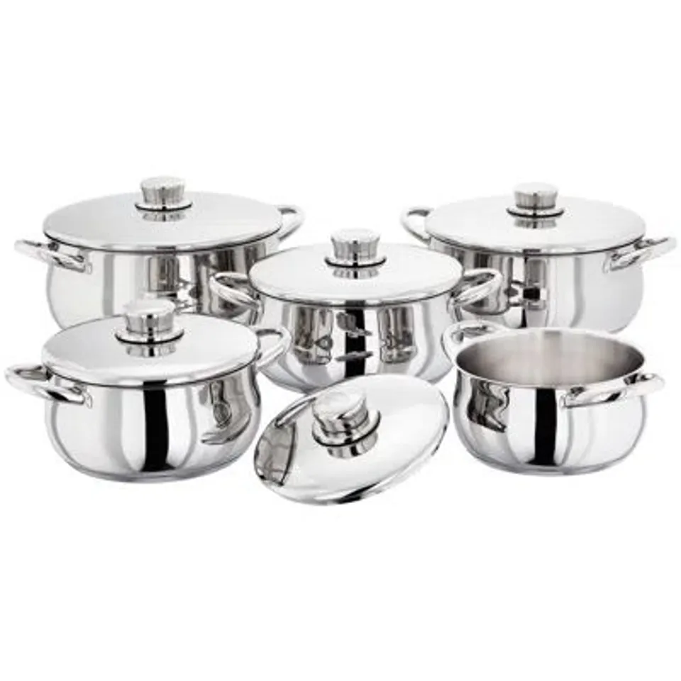 BOXED STELLAR 1000, 5 PIECE STAINLESS STEEL CASSEROLE SET, 16/18/20/22/24cm (1 BOX)