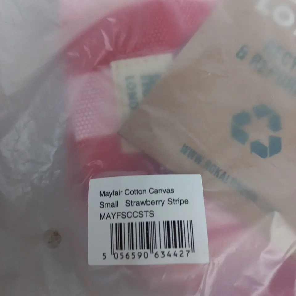 MAYFAIR COTTON CANVAS – SMALL STRAWBERRY STRIPE