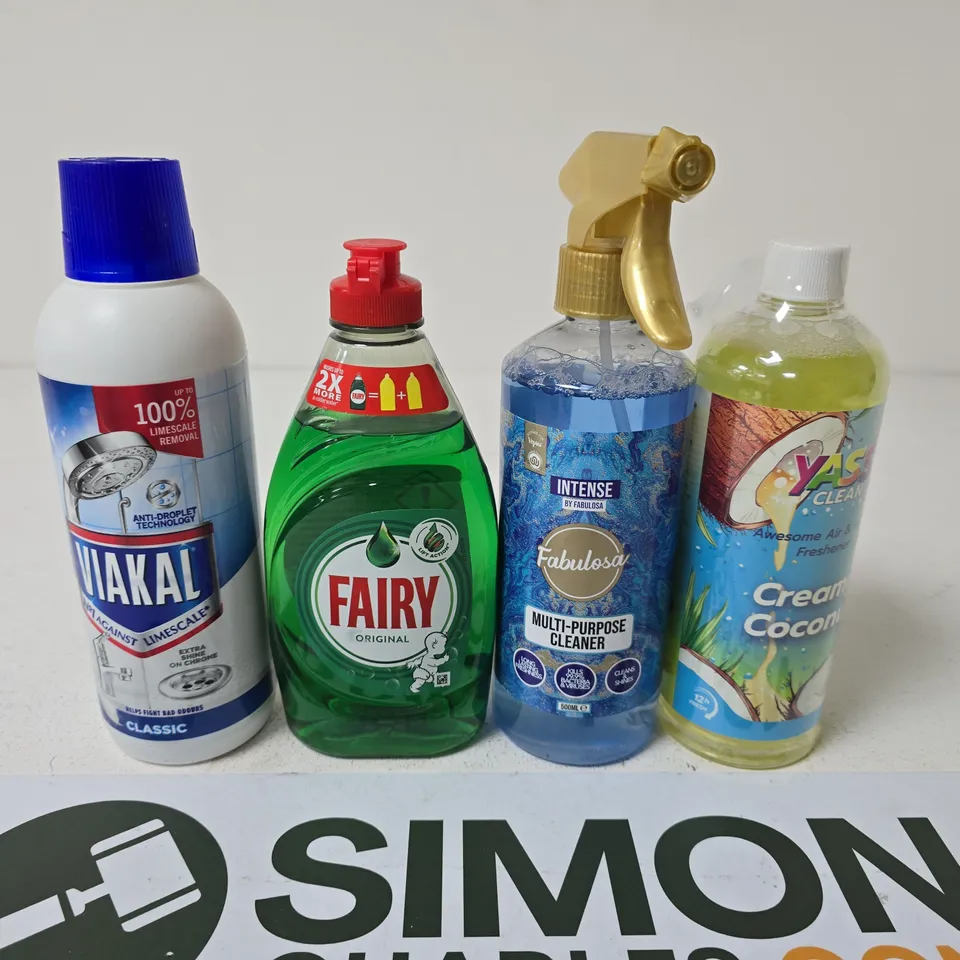 APPROXIMATELY 5 ASSORTED HOUSEHOLD PRODUCTS TO INCLUDE FAIRY ORIGINAL, FABULOSA & YAS CLEAN CREAM COCONUT
