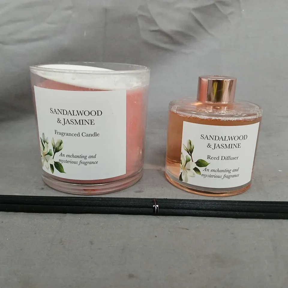 BOXED SANDALWOOD & JASMINE REED DIFFUSER & FRAGRANCED CANDLE