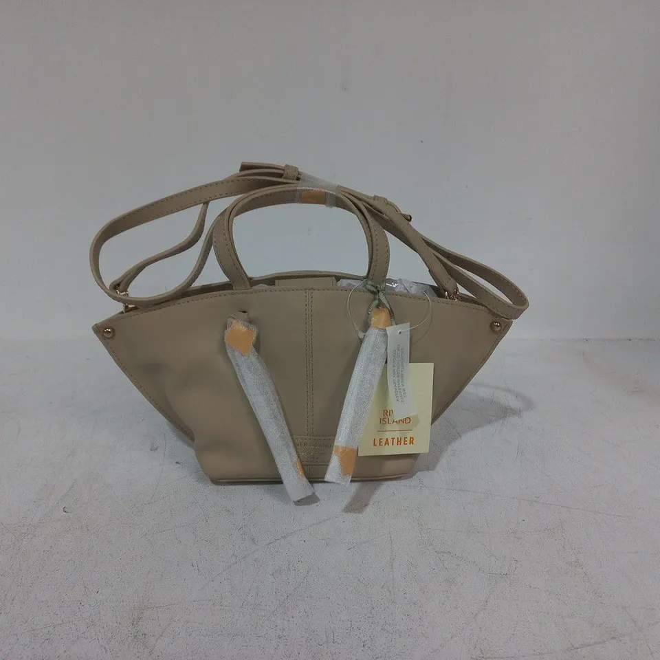 RIVER ISLAND BEIGE LEATHER HANDBAG