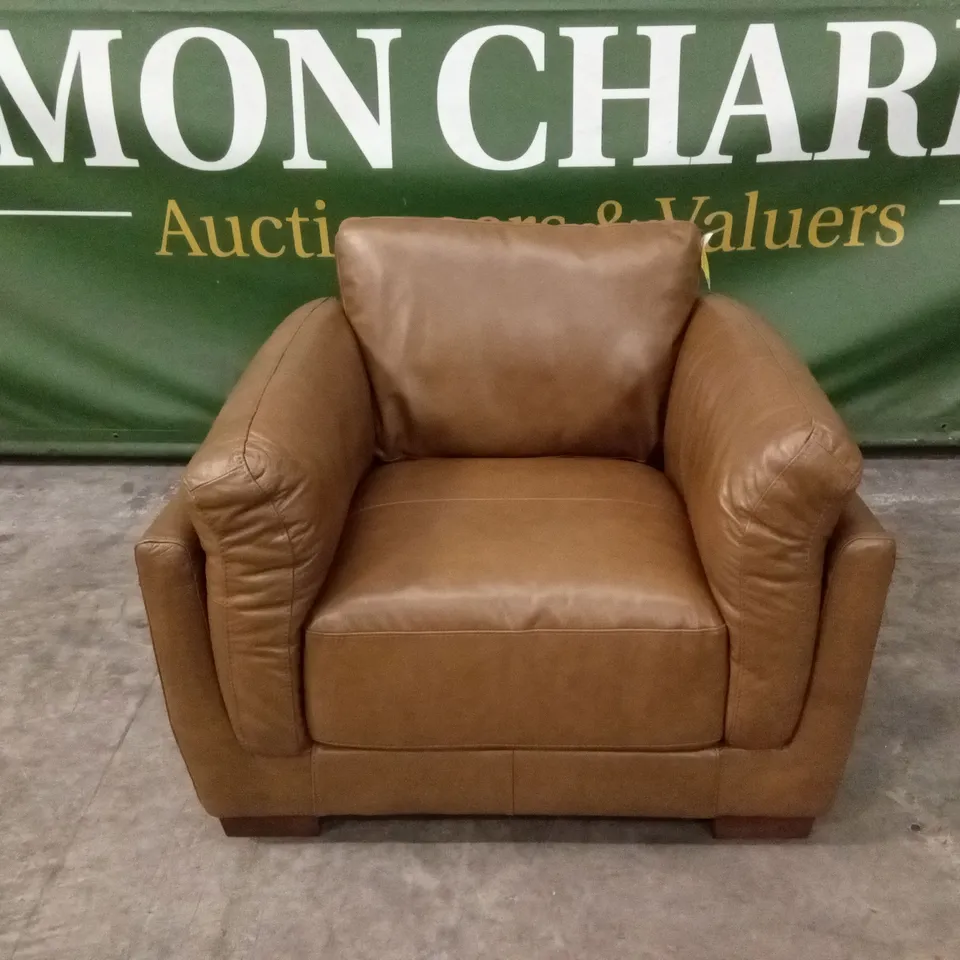 MORENA ITALIAN LEATHER ARMCHAIR - TAN RRP £879