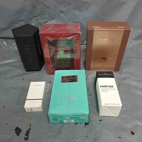APPROXIMATELY 6 ASSORTED BOXED FRAGRANCES TO INCLUDE - THE SCENT RESERVE, ALTRA JASMIN XXX, AL HARAMAIN AMBER OUD, ETC. 