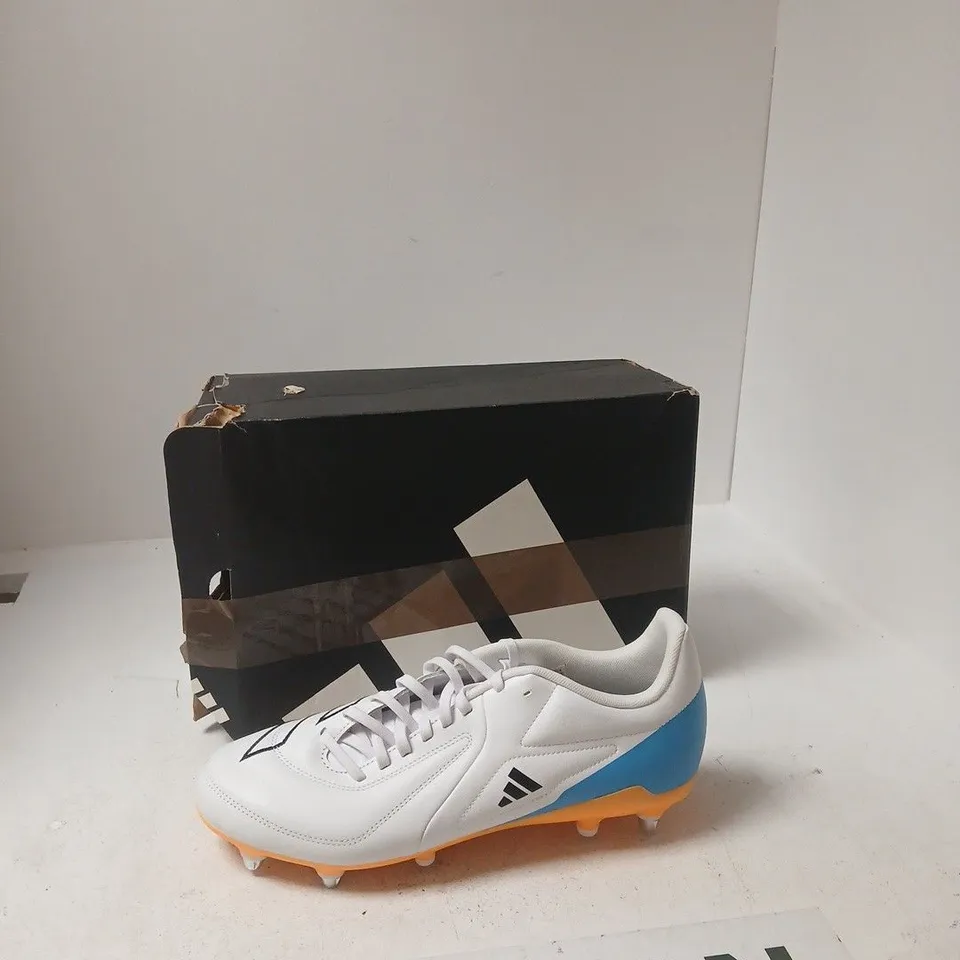 ADIDAS RS-15 ELITE SG FOOTBALL BOOTS – UK 10.5 (EU 45 1/3) WHITE/BLUE/ORANGE