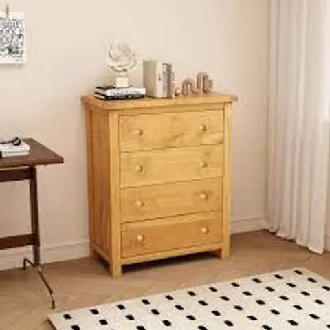 BOXED CABINET BITS LUGO 4 DRAWER ANTIQUE WAX WOOD KNOB CHEST OF DRAWERS