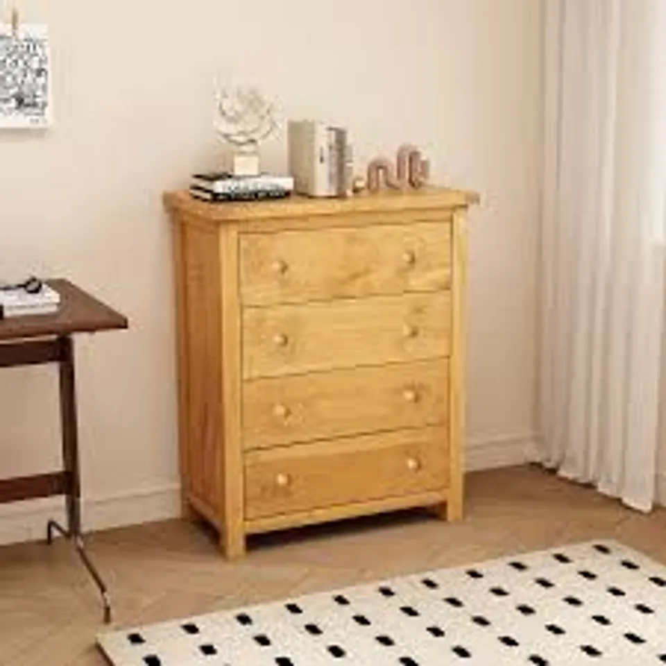 BOXED CABINET BITS LUGO 4 DRAWER ANTIQUE WAX WOOD KNOB CHEST OF DRAWERS