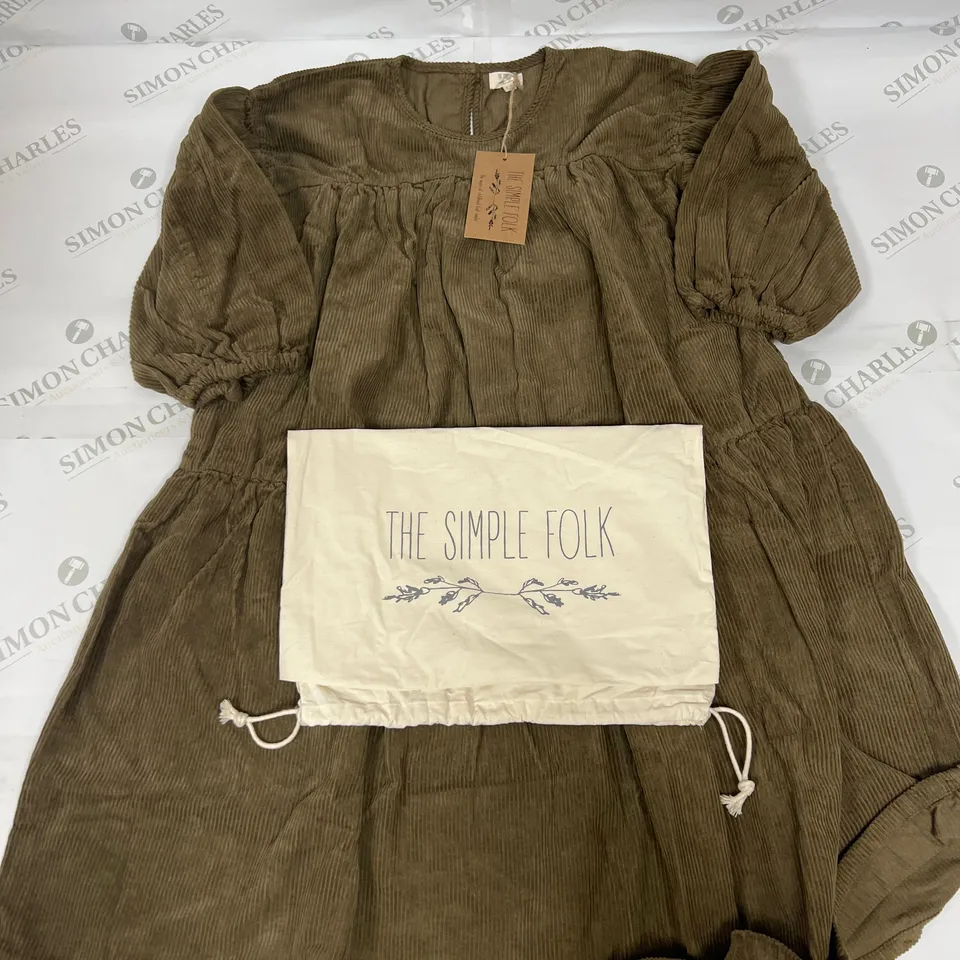 THE SIMPLE FOLK AUVRIE DRESS IN OLIVE SIZE 9-10Y