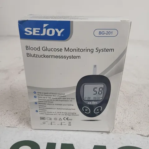 SEJOY BLOOD GLUCOSE MONITORING SYSTEM BG-201 β BOXED