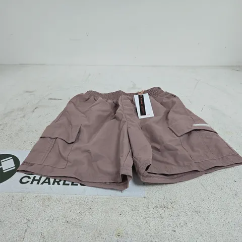 PEACH:FIT SKYLAR CARGO SHORT MAUVE XS TAGGED