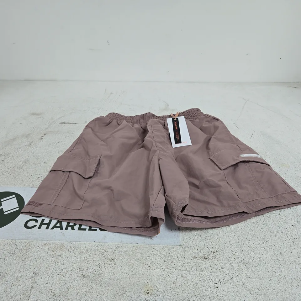PEACH:FIT SKYLAR CARGO SHORT MAUVE XS TAGGED