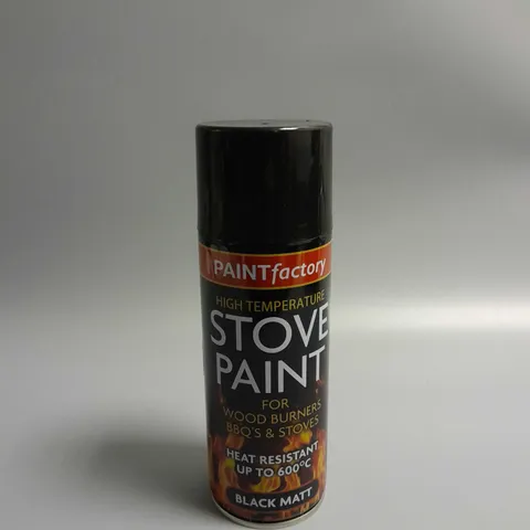 APPROXIMATELY 12 PAINT FACTORY HIGH TEMPERATURE STOVE PAINT 400ML - BLACK MATT