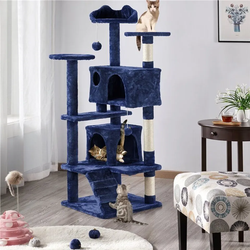 BOXED 139CM TRISTIN CAT TREE - NAVY BLUE 