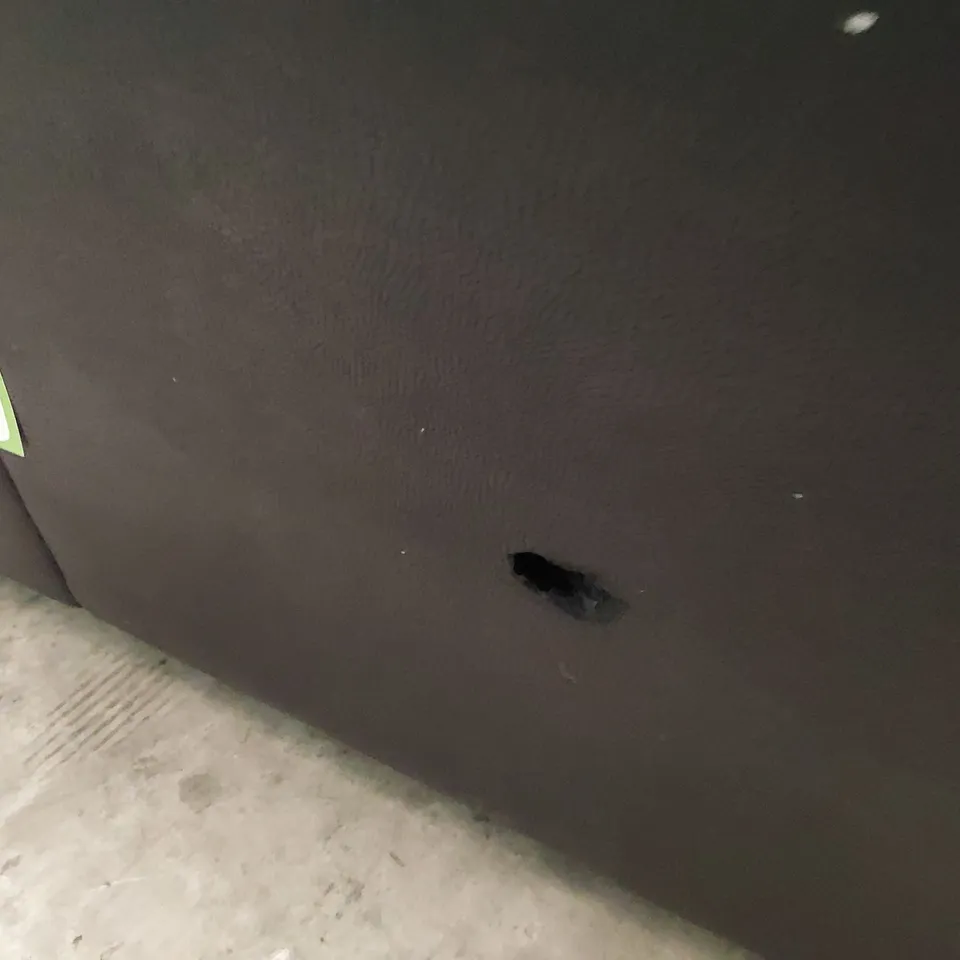 DESIGNER THREE SEATER SOFA WITH SCATTER CUSHIONS BLACK FAUX LEATHER & CRUSHED SILVER VELVET