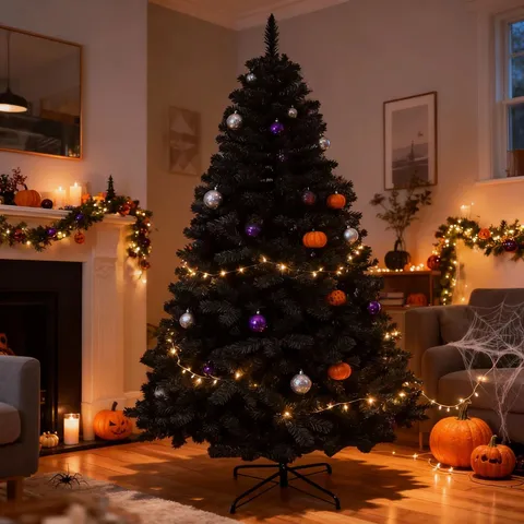 BOXED BLACK ALASKAN PINE CHRISTMAS TREE - FULL & BUSHY ARTIFICIAL TREE (1 BOX)