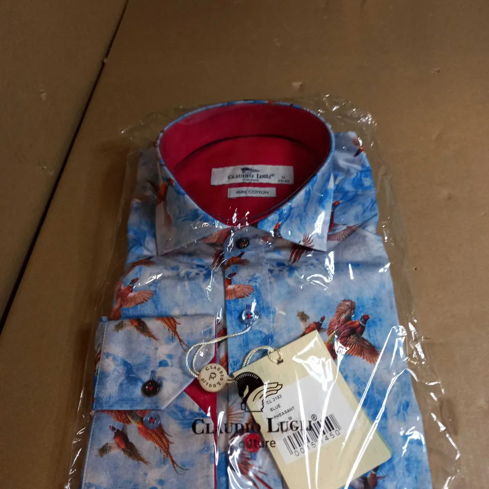 CLAUDIO LUGLI BLUE PHEASANT SHIRT SIZE M