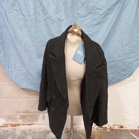 STR TEEN  DARK GREY WOOL-BLEND BLAZER COAT , SIZE S (EUR S, USA S)