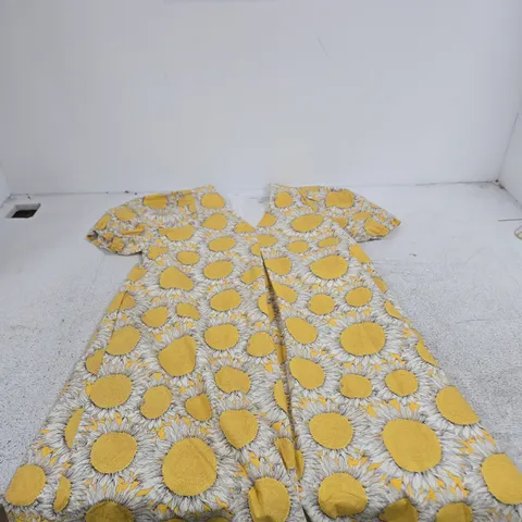 HELENE BERMAN LONDON WOMEN'S KAFTAN-STYLE DRESS, YELLOW FLORAL PRINT, UK 12