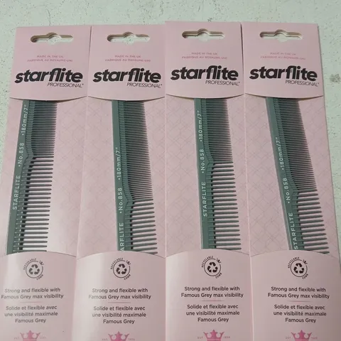 4 DENMAN STARFLITE NO.858 STYLIST 18CM CUTTING COMBS