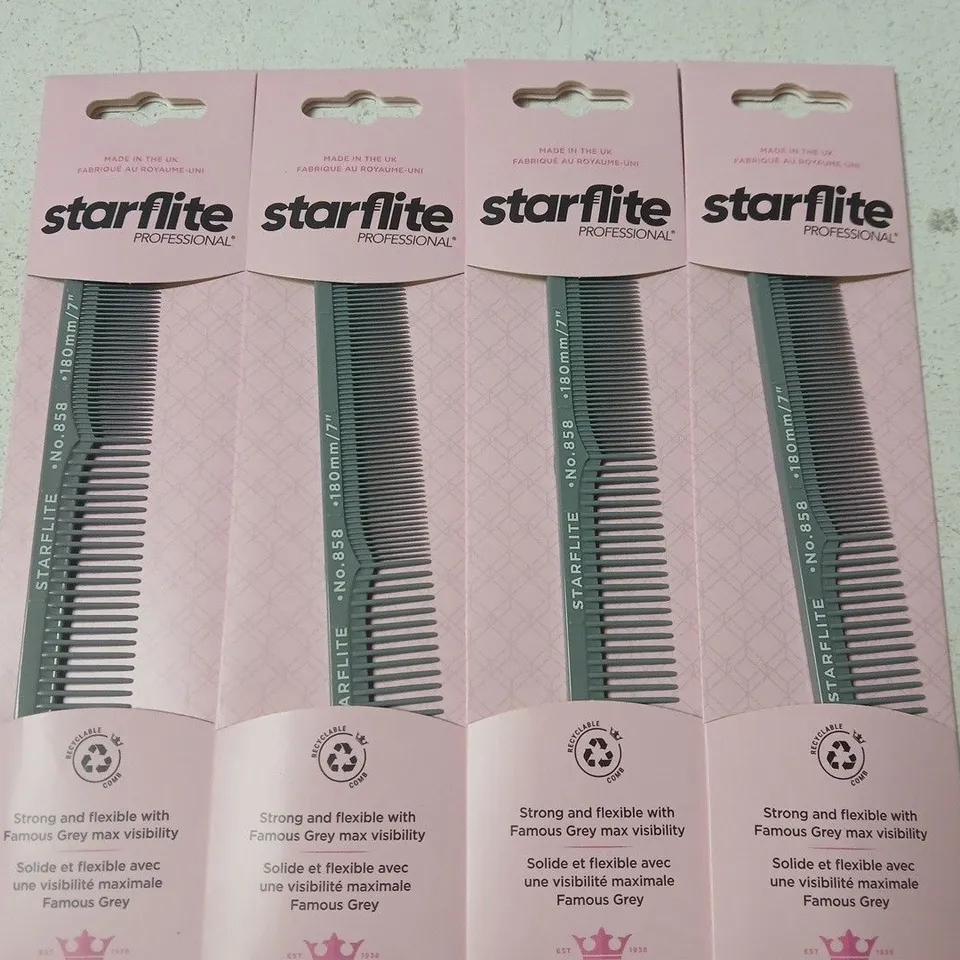 4 DENMAN STARFLITE NO.858 STYLIST 18CM CUTTING COMBS
